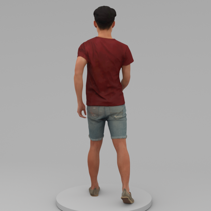 A Strong Young Man Walking Along - scan3Dmall